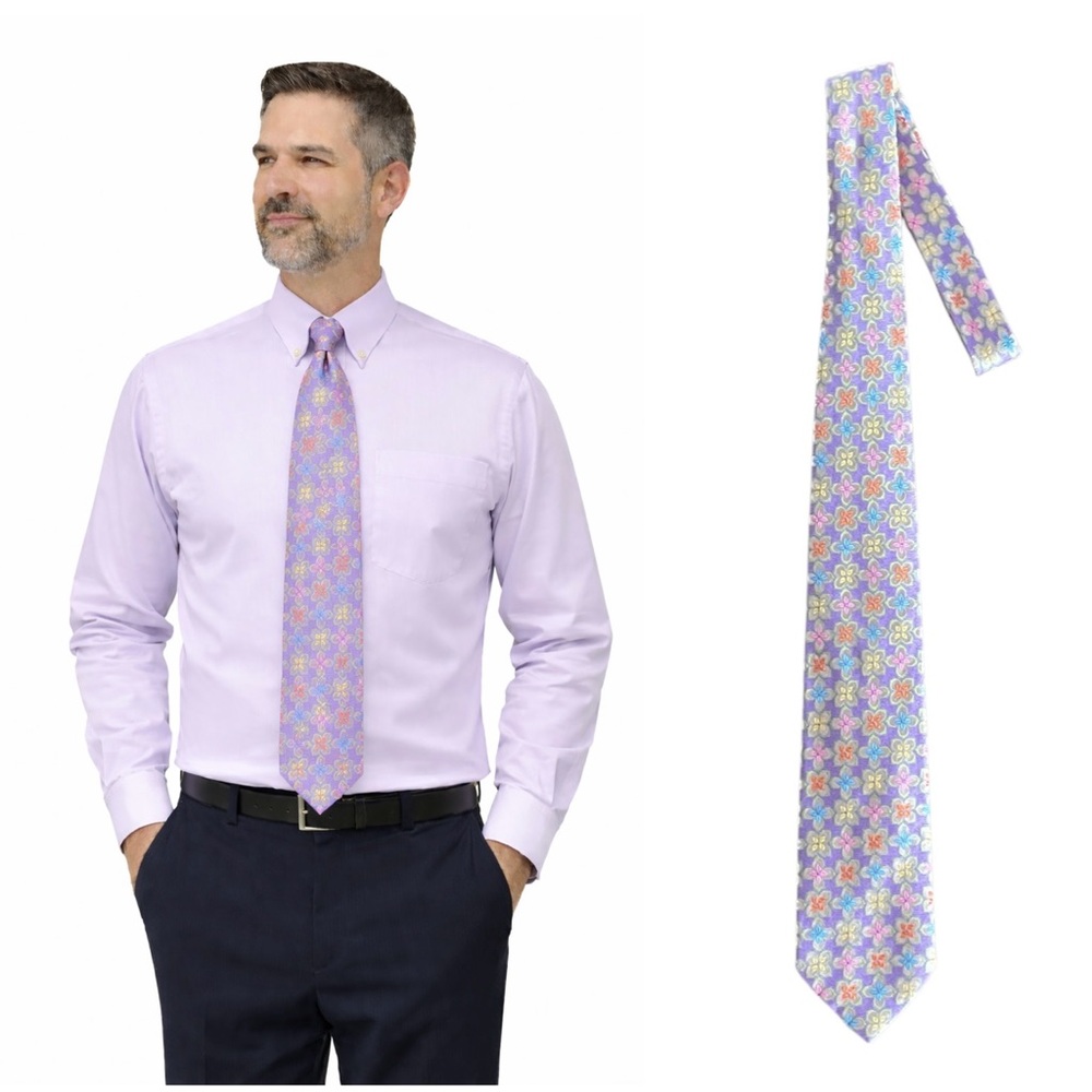 Allea Lavender Floral Tie - made in Italy 
🔥% bundle of 3, 5, 10, 15 or 20 ties